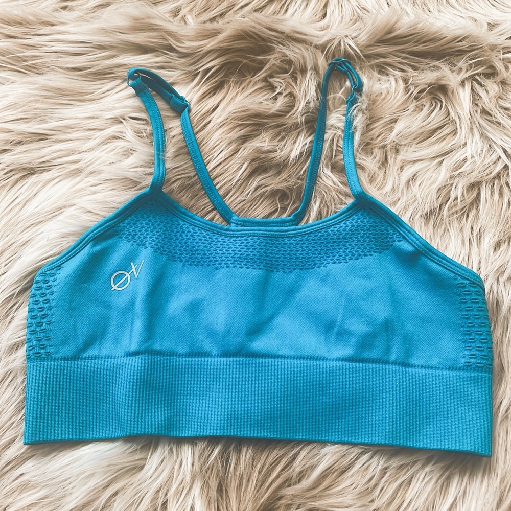 Blue sports bra